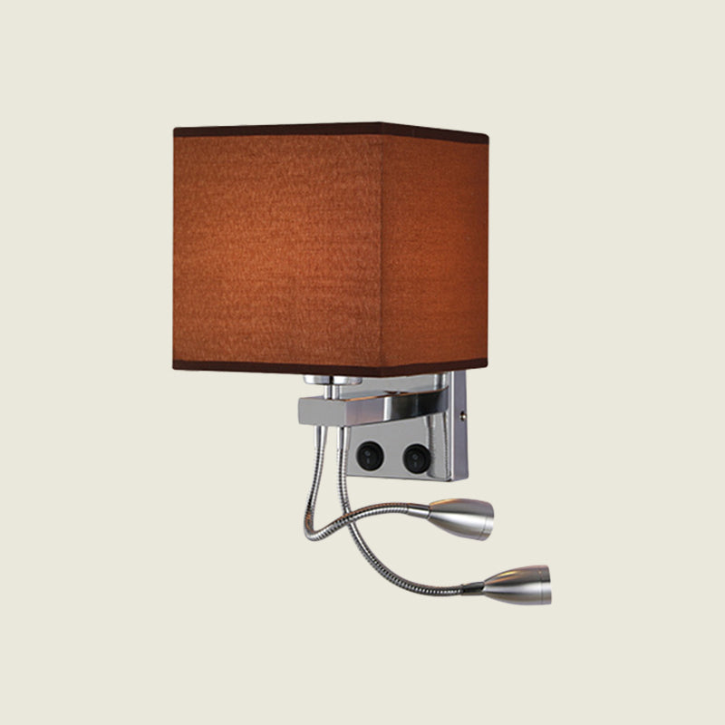 Lisslune | White/Black/Beige Cube Wall Lantern Lighting Modernism Fabric 1 Light Wall Mount Light