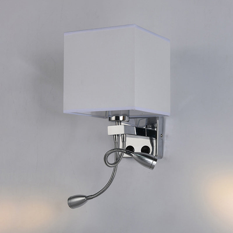 Lisslune | White/Black/Beige Cube Wall Lantern Lighting Modernism Fabric 1 Light Wall Mount Light
