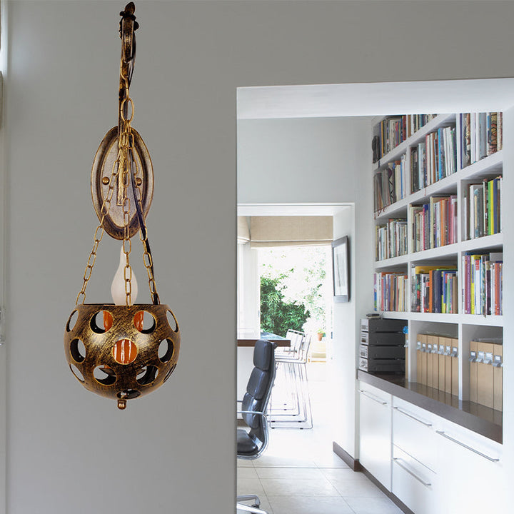 Skørter | Candle Holder Wall Sconces Light Vintage Retro Metal 1 Light Pendant Wall Lamp in Antique Brass