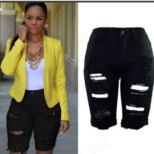 Women's destroyed denim pants with a casual cut and trendy ripped details Lisslune
