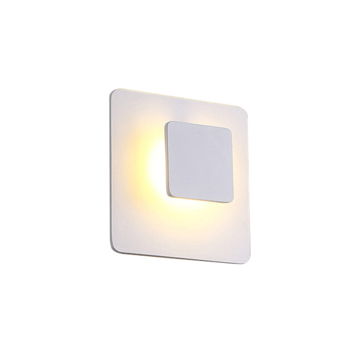Lisslune | Square Wall-Mounted Lamp Contemporary Aluminum LED White Wall Light Fixture in White/Warm Lighting