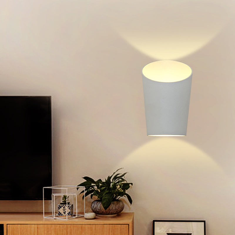 Lisslune | Minimalistic Tube Metal Wall Lamp Integrated LED Wall Light in White for Bedroom, Warm/White Lighting