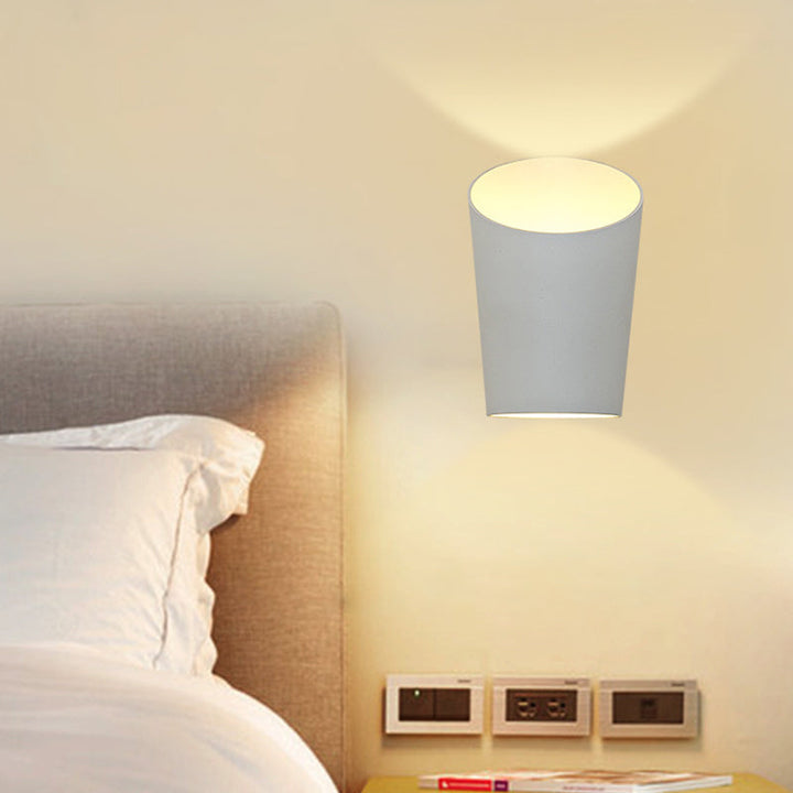 Lisslune | Minimalistic Tube Metal Wall Lamp Integrated LED Wall Light in White for Bedroom, Warm/White Lighting