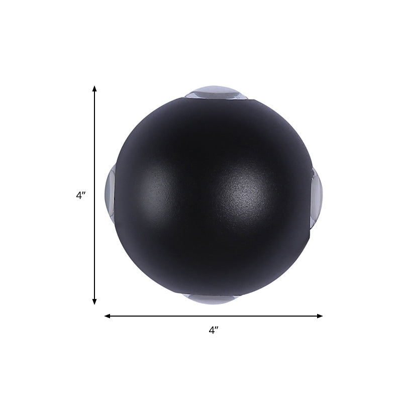 Lisslune | Rounded Shade Porch Wall Lamp Aluminum Warm/White Lighting LED Modern Stylish Wall Light in Black