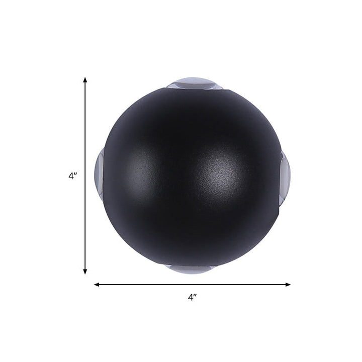 Lisslune | Rounded Shade Porch Wall Lamp Aluminum Warm/White Lighting LED Modern Stylish Wall Light in Black
