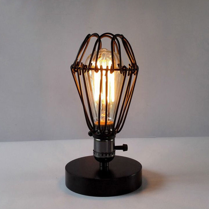 Lisslune | Noctiron – Industrial Table Lamp with Crown Leaf Frame