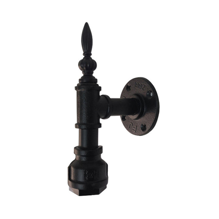 Lisslune | Metallic Matte Black Wall Lighting Pipe Design 1 Light Vintage Style Wall Lamp for Bedroom