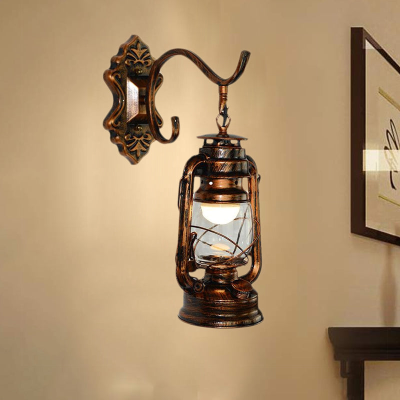 Lisslune | 1 Light Bright Glass Wall Lamp Light Coastal Bronze Kerosene Living Room Lighting Fixture