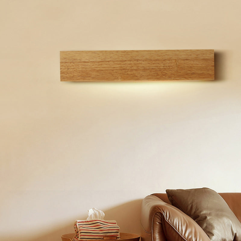 Skørter | Modern Linear Wooden Wall Lamp 1-Light LED Downlight Fixture for Bedroom