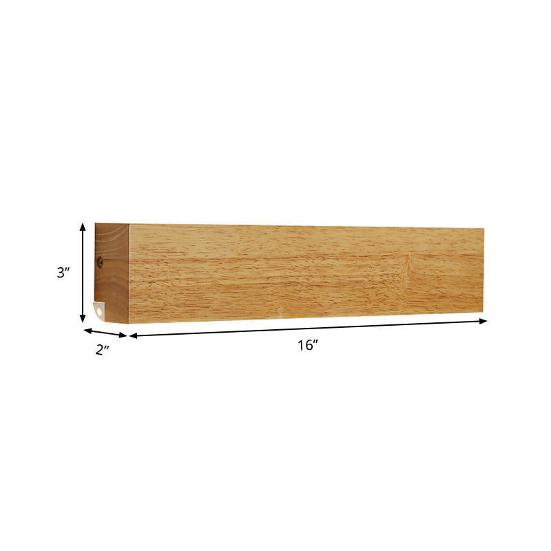 Skørter | Modern Linear Wooden Wall Lamp 1-Light LED Downlight Fixture for Bedroom