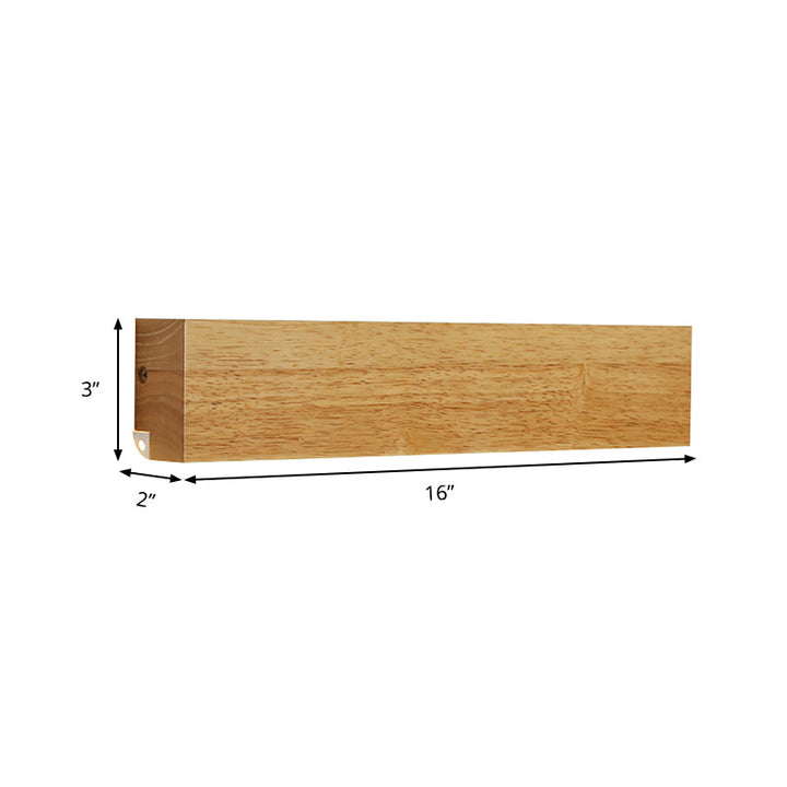 Skørter | Modern Linear Wooden Wall Lamp 1-Light LED Downlight Fixture for Bedroom
