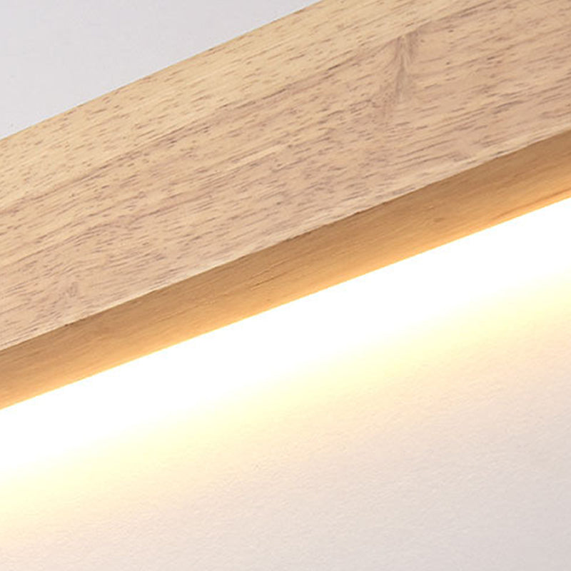 Skørter | Modern Linear Wooden Wall Lamp 1-Light LED Downlight Fixture for Bedroom