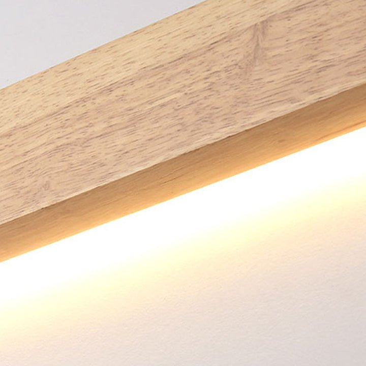 Skørter | Modern Linear Wooden Wall Lamp 1-Light LED Downlight Fixture for Bedroom