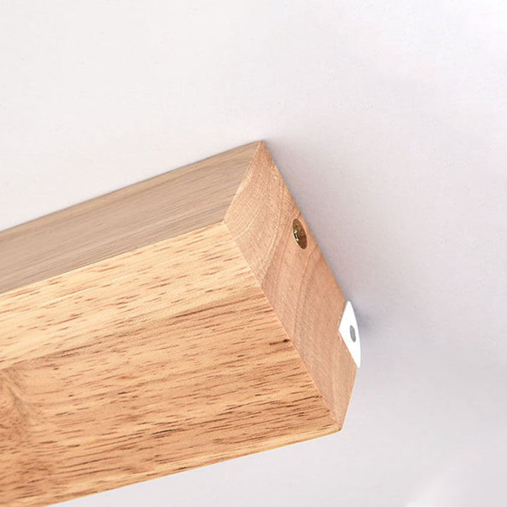 Skørter | Modern Linear Wooden Wall Lamp 1-Light LED Downlight Fixture for Bedroom