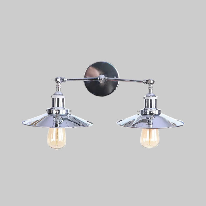 Lisslune | 2 Lamps Flat Shade Wall Lighting Industrial Style Brass/Rust Metal Wall Mounted Light for Hallway
