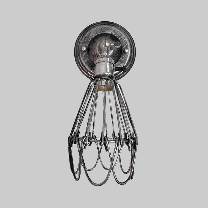 Skørter | Cast iron wire protection wall lighting farmhouse style 1 bulb restaurant swivel sconce lamp in black/bronze