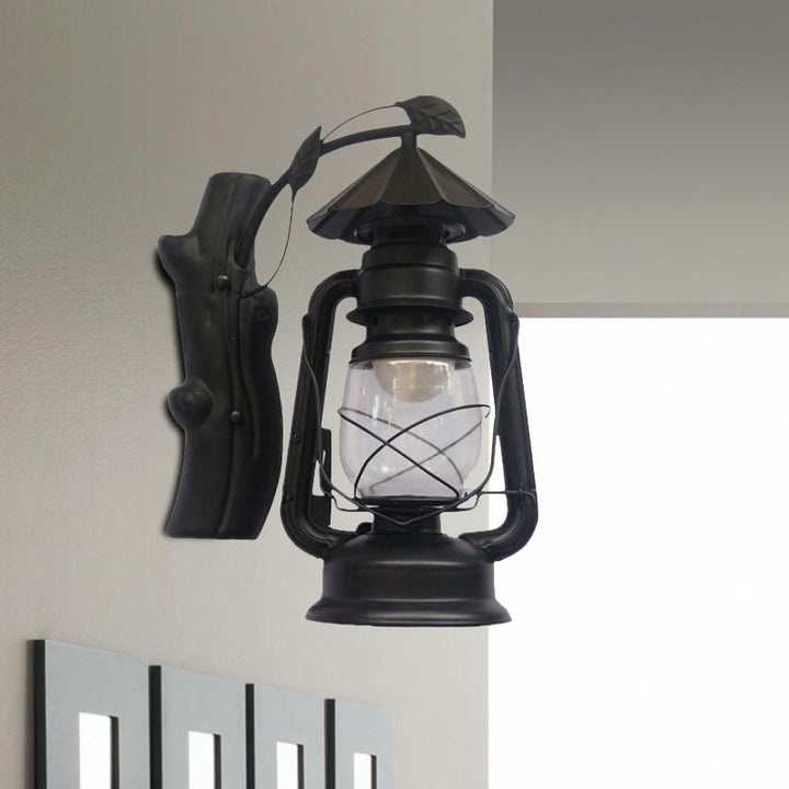 Lisslune | Black/Bronze/Copper Kerosene Wall Lighting Coastal Clear Glass 1 Light Outdoor Wall Lamps Light