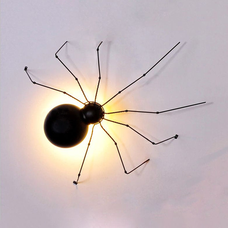 Skørter | Black Spider Wall Lamp Single Light Metal Industrial Wall Light for Children's Room