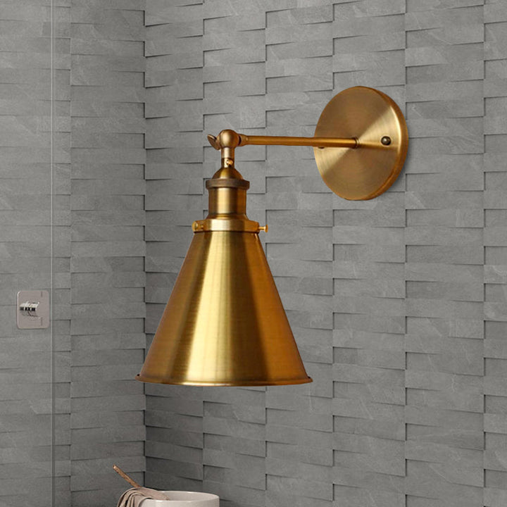 Skørter | 1 Light Bulb Curved Wall Lamp Retro Style Brass Metal Wall Light with Plug Cable for Living Room