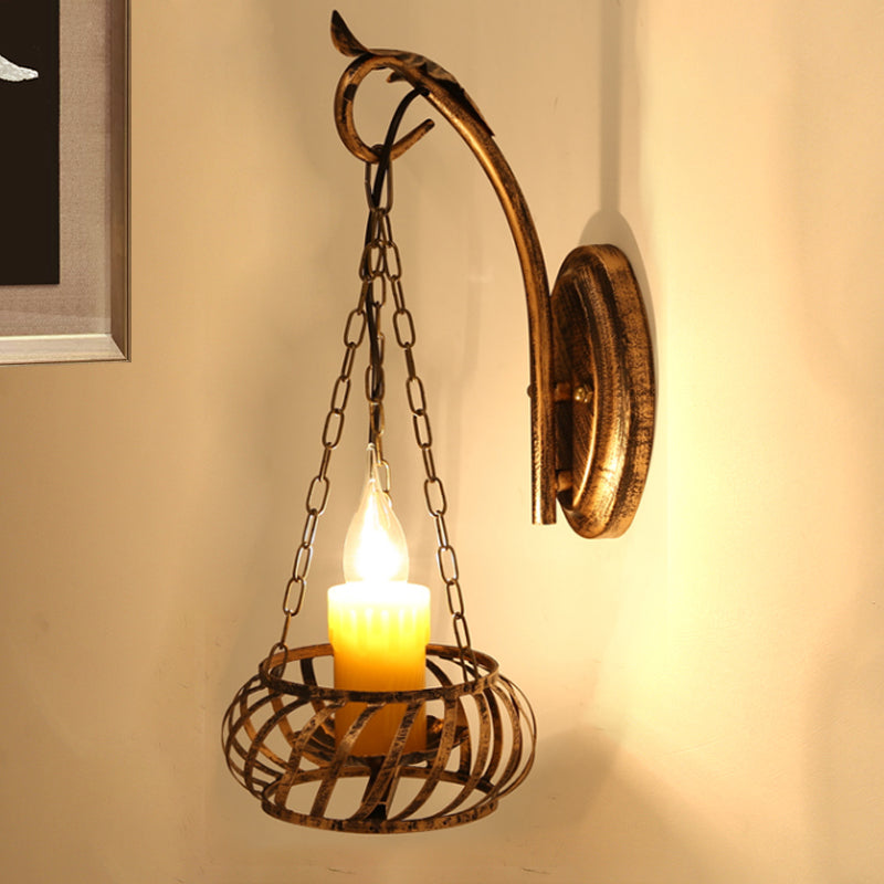 Skørter | 1 Light Ceramic Wall Lamp Lighting Loft Rustic Cast Iron Wall Lamp in Bronze for Hallway