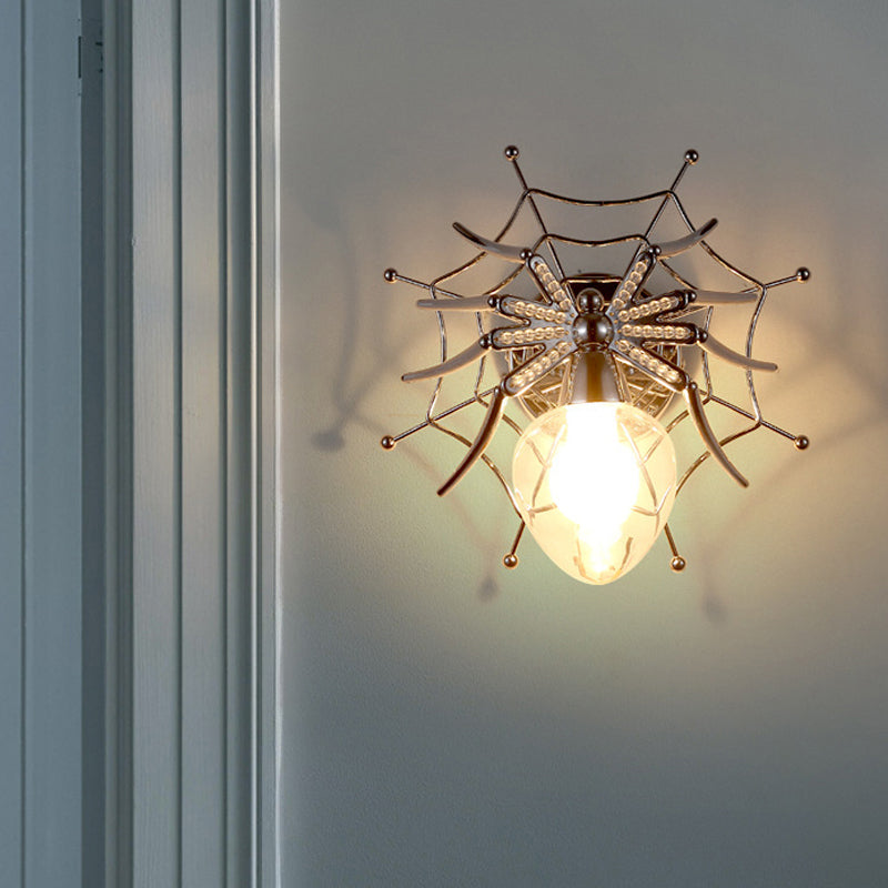 Skørter | Chrome Spider Wall Light Modern Clear Glass 1 Light Wall Lighting for Bedroom