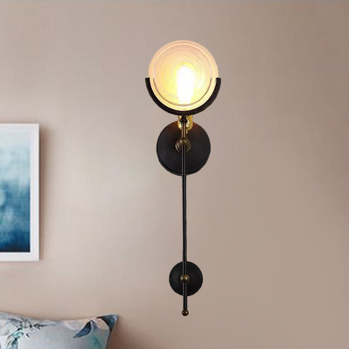 Lisslune | Torch Wall Lamp Modern 1 Head Wall Lighting with Clear Glass Panel for Living Room