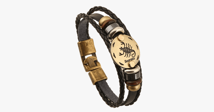 Lisslune | Zodiac Bracelet - Gallstone Leather Bracelet - Available for all zodiac signs