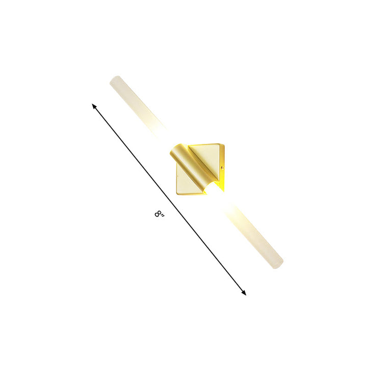 Lisslune | Rotatable linear wall lamp Postmodern metal 2/4 heads gold wall mounting light