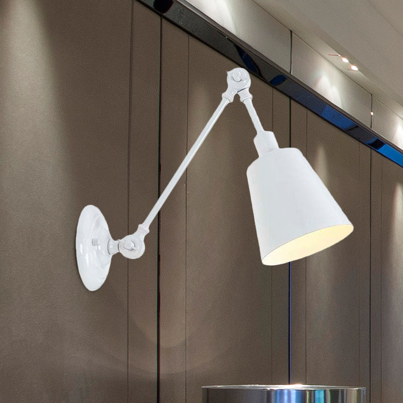 Lisslune | 1 Light Metal Wall Lamp Contemporary Black/Rust Colored Tailored Bedroom Wall Lamp Sconces with Adjustable Arm