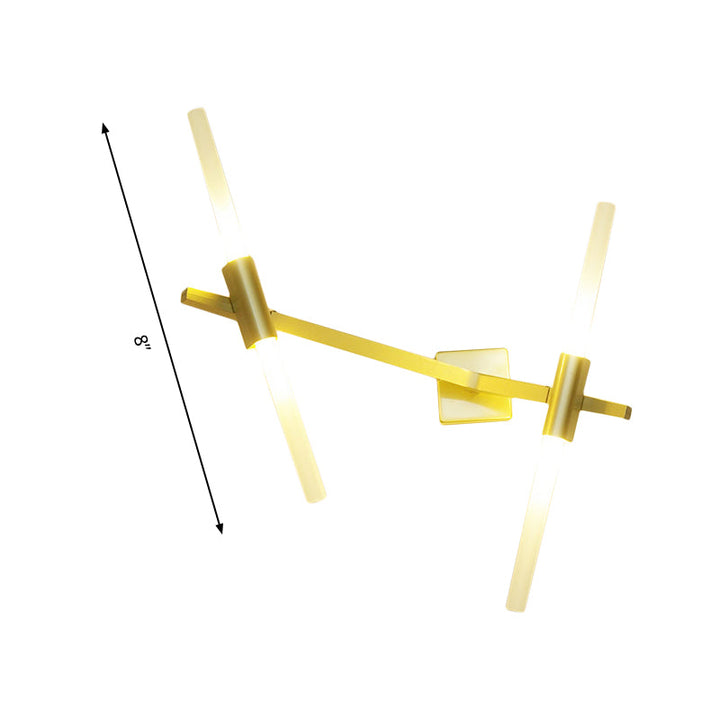 Lisslune | Rotatable linear wall lamp Postmodern metal 2/4 heads gold wall mounting light