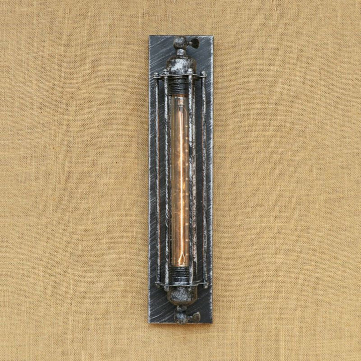 Skørter | 1 Light Linear Wall Lamp with Wire Frame Industrial Black/Silver Metallic Wall Mount Light for Bedroom
