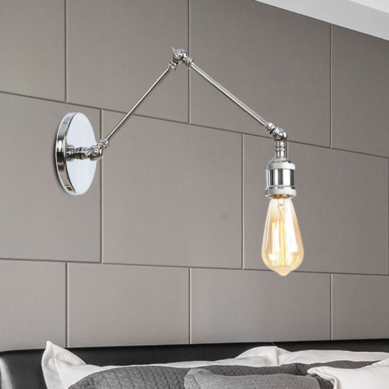 Skørter | 1 Light Swing Arm Wall Lamp Light Industrial Black/Brass Metal Wall Light Fixture for Bathroom