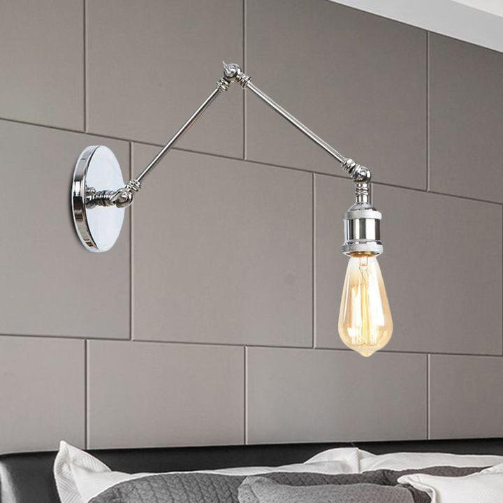 Skørter | 1 Light Swing Arm Wall Lamp Light Industrial Black/Brass Metal Wall Light Fixture for Bathroom