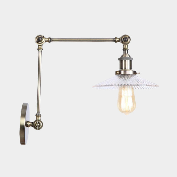Lisslune | Saucer Living Room Wall Light Rustic Style Prism Glass 1 Light Black/Silver/Bronze Wall Lamp