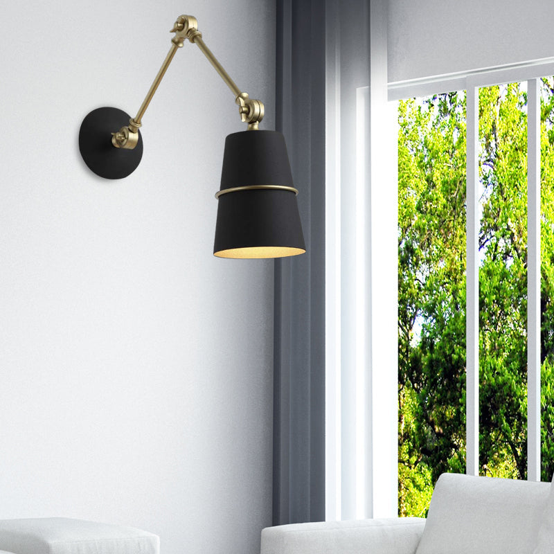 Lisslune | 1 Light Wall Recessed Light Modern Style Angled Metal Wall Lighting with Swivel Arm in Black/White for Hallway