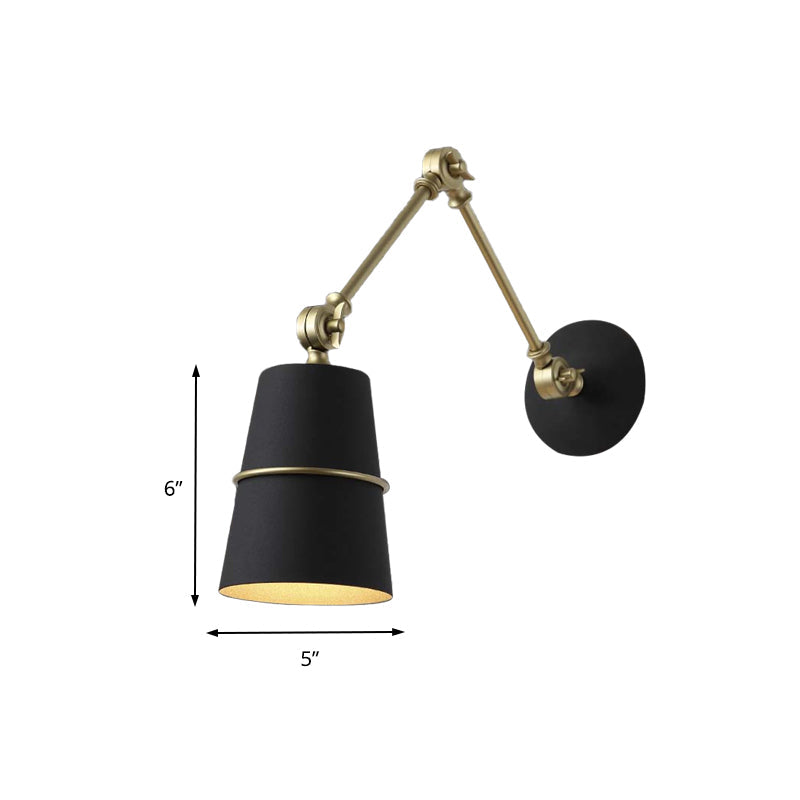 Lisslune | 1 Light Wall Recessed Light Modern Style Angled Metal Wall Lighting with Swivel Arm in Black/White for Hallway