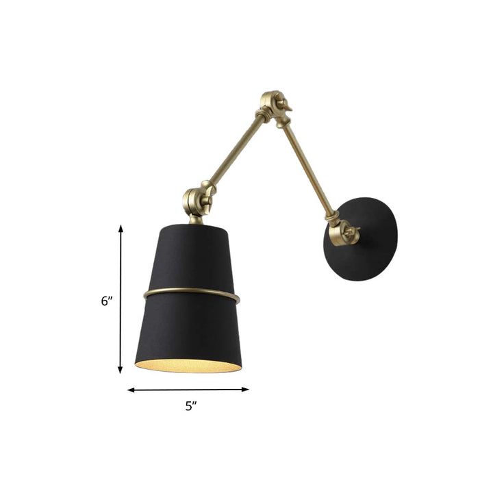 Lisslune | 1 Light Wall Recessed Light Modern Style Angled Metal Wall Lighting with Swivel Arm in Black/White for Hallway