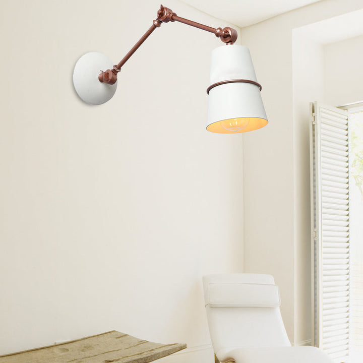 Lisslune | 1 Light Wall Recessed Light Modern Style Angled Metal Wall Lighting with Swivel Arm in Black/White for Hallway