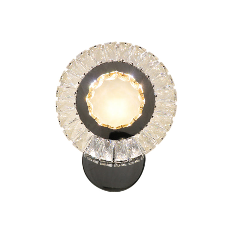 Lisslune | Ring clear rectangular crystal wall lamp modern bedroom LED wall mount lamp