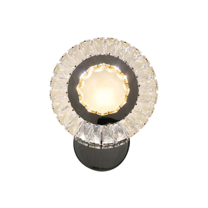 Lisslune | Ring clear rectangular crystal wall lamp modern bedroom LED wall mount lamp