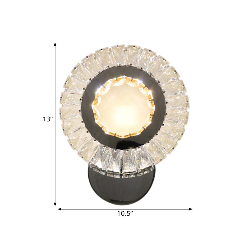 Lisslune | Ring clear rectangular crystal wall lamp modern bedroom LED wall mount lamp