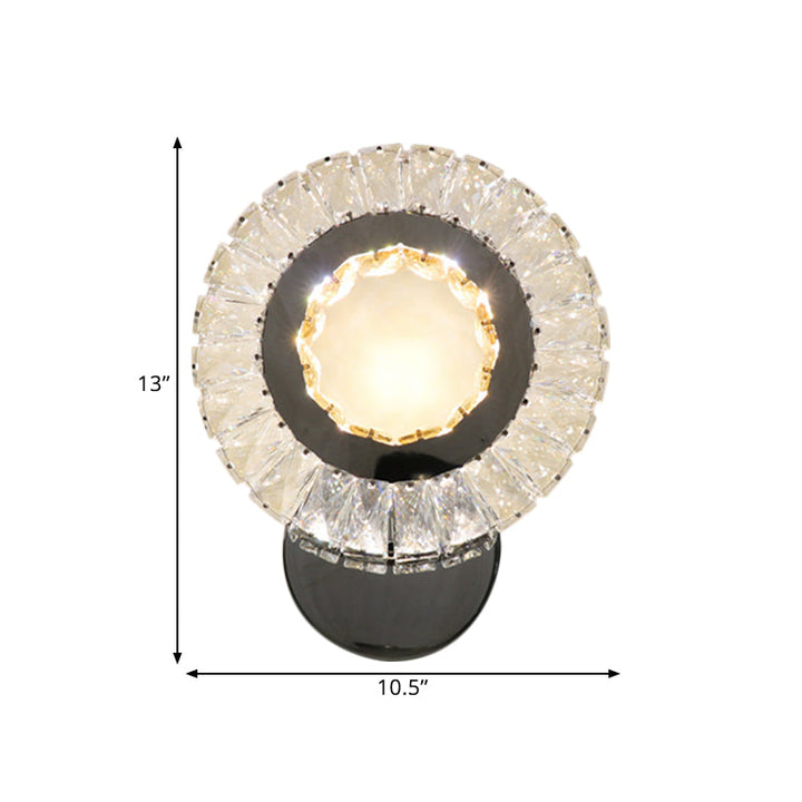 Lisslune | Ring clear rectangular crystal wall lamp modern bedroom LED wall mount lamp
