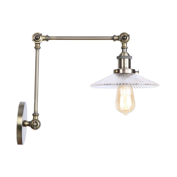 Lisslune | Saucer Living Room Wall Light Rustic Style Prism Glass 1 Light Black/Silver/Bronze Wall Lamp