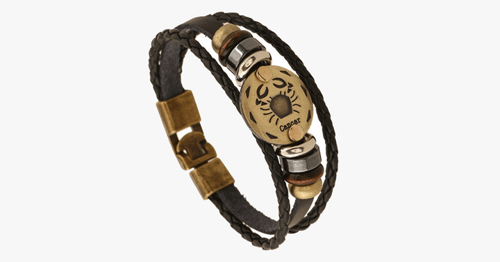 Lisslune | Zodiac Bracelet - Gallstone Leather Bracelet - Available for all zodiac signs