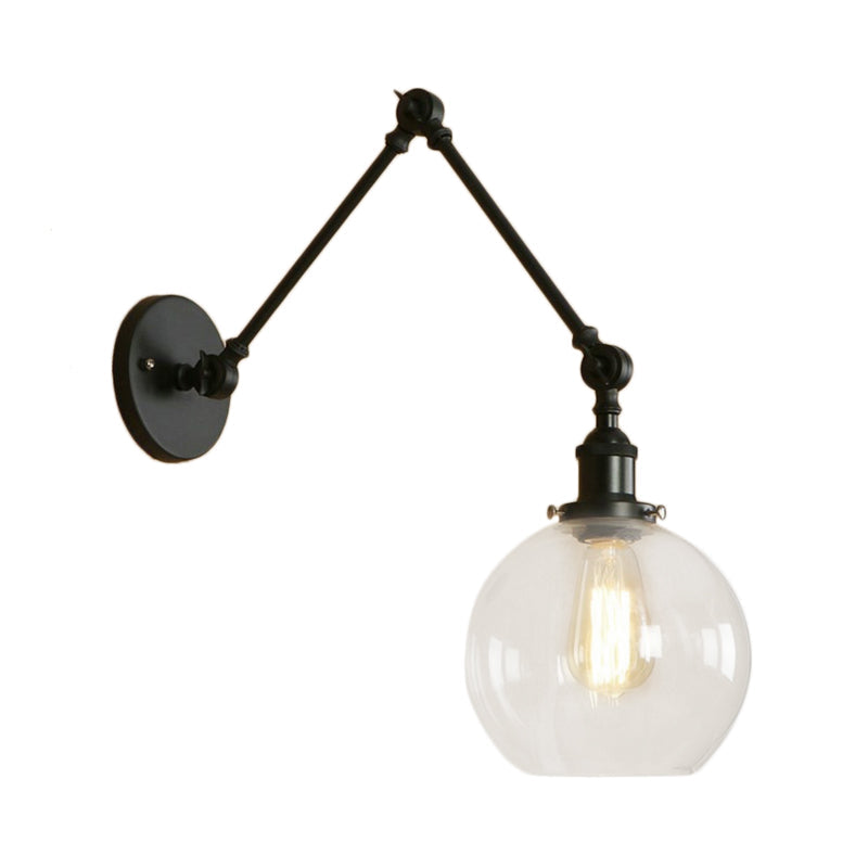 Skørter | A wall lamp with a glass ball cover Industrial bedroom wall lamp lighting accessory in black/antique brass/rust