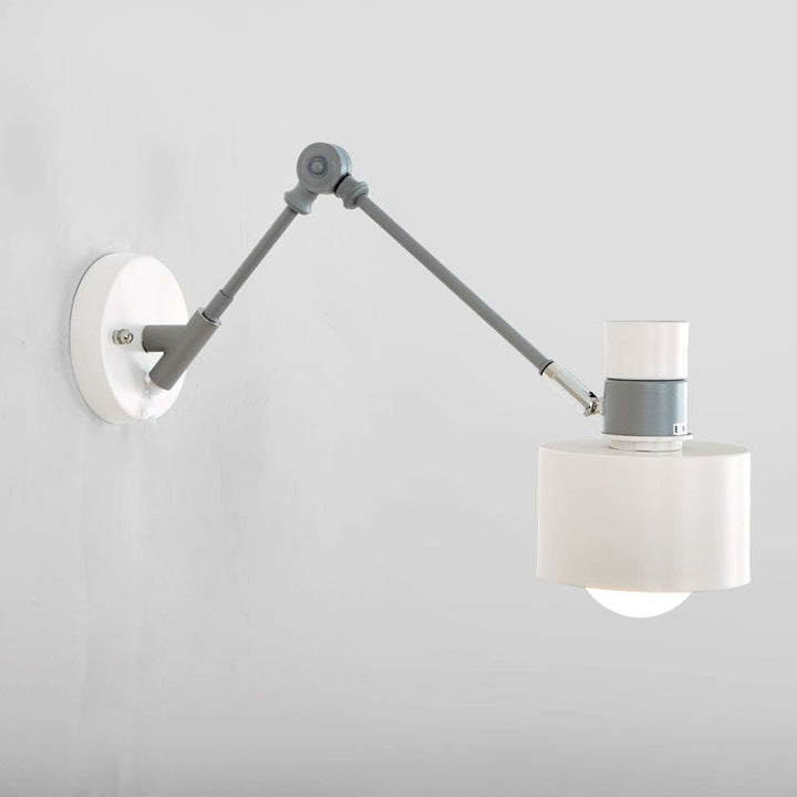Lisslune | 5.5"/6"/7" W Armed Wall Sconce Minimalism Metal 1 Main Wall Mount Lighting in Gray for Living Room