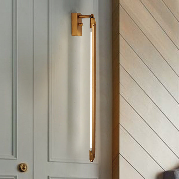 Lisslune | Brass/black Linear Wall Light Modern Stylish 1 Light Adjustable Wall Lamp Lighting for Living Room