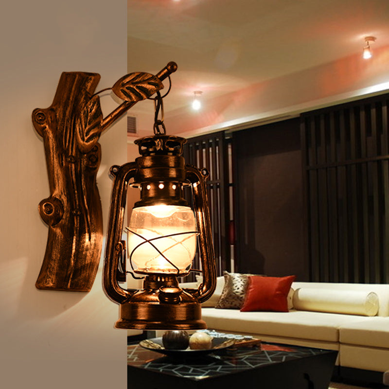 Skørter | Antique Bronze Kerosene Wall Lighting Industrial Clear Glass 1 Light Living Room Wall Lamp Fixture, 13"/14"/16"