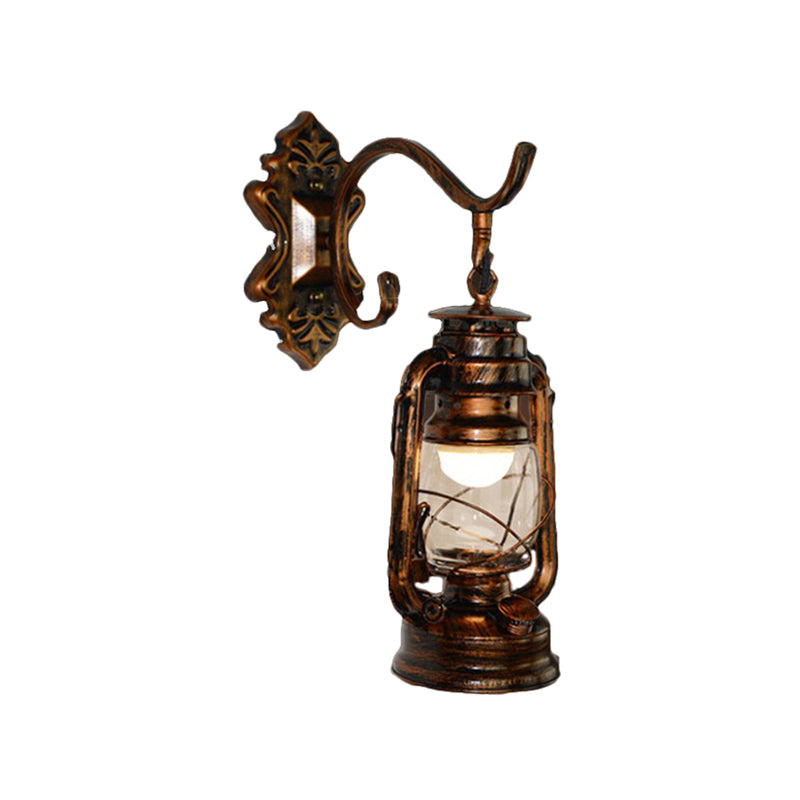 Skørter | Antique Bronze Kerosene Wall Lighting Industrial Clear Glass 1 Light Living Room Wall Lamp Fixture, 13"/14"/16"
