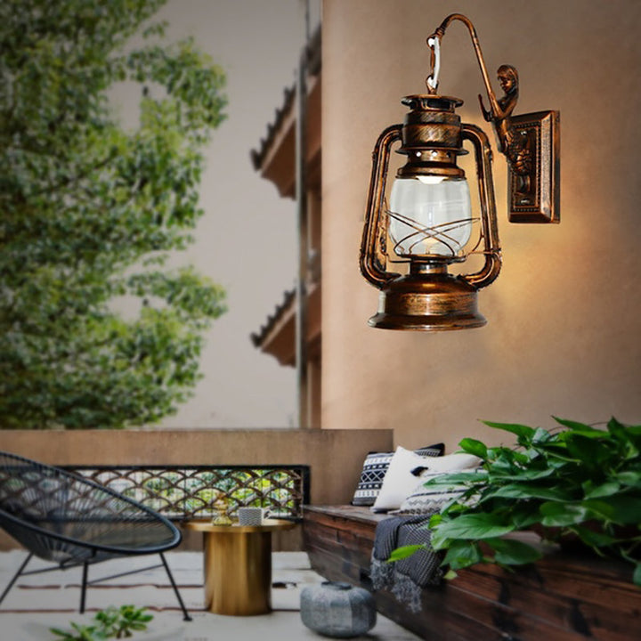 Skørter | Antique Bronze Kerosene Wall Lighting Industrial Clear Glass 1 Light Living Room Wall Lamp Fixture, 13"/14"/16"